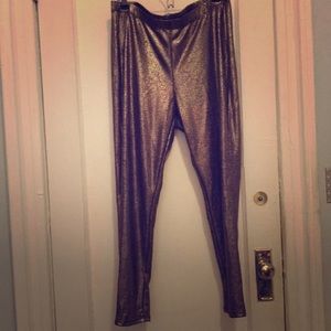 Bronze crackle foil leggings- Torrid size 2